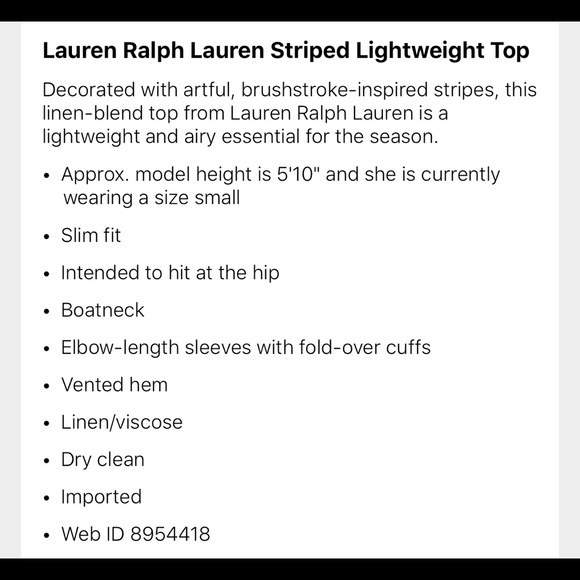 Ralph Lauren Striped Lightweight Top - Picture 4 of 8